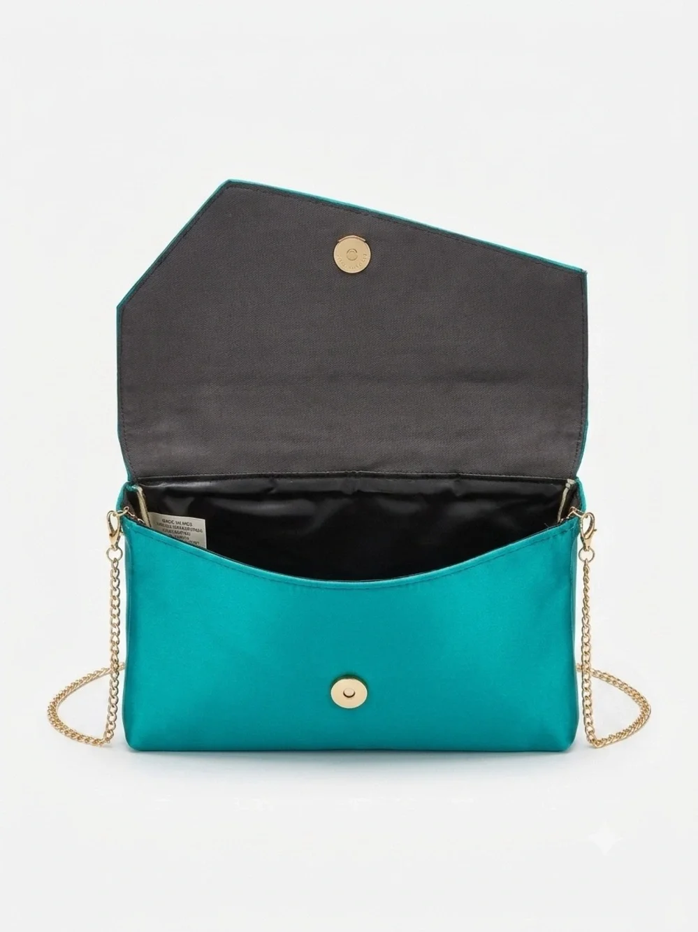 Teal Clutch with Gold Chain